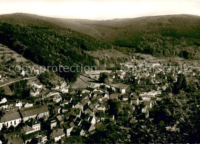 Schoenau Odenwald Fliegeraufnahme mit Cafe Pension Haus am Schafbach