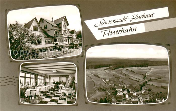 Obermusbach Freudenstadt Schwarzwaldkurhaus Auerhahn Gastraum Fliegeraufnahme