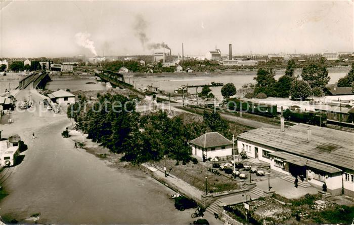 Kehl Rhein Bahnhof mit Rheinbruecke Fliegeraufnahme