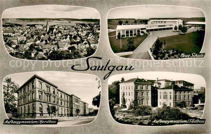 Saulgau Fliegeraufnahme Neue Schule Aufbaugymnasium Nordbau und Suedbau