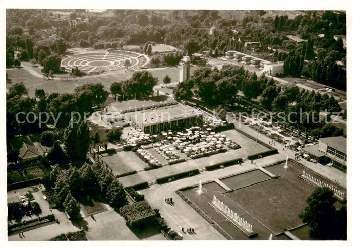 Essen Ruhr Grugapark Hauptrestaurant Grosser Blumenhof und Terrassen Fliegeraufn