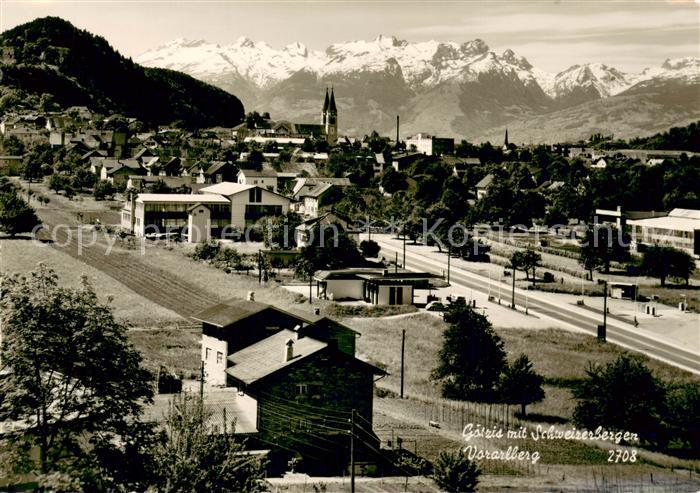 Goetzis Vorarlberg Panorama mit Schweizer Alpen