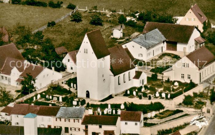 Weilheim Donauwoerth Katholische Pfarrkirche Fliegeraufnahme