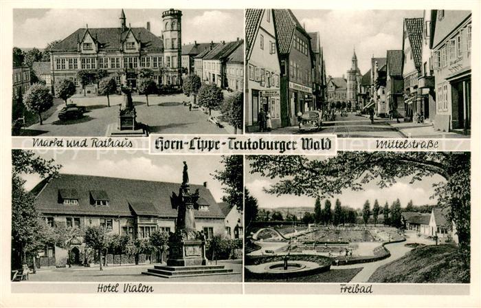 Horn Lippe Markt Rathaus Mittelstrasse Innenstadt Hotel Vialon Denkmal Freibad