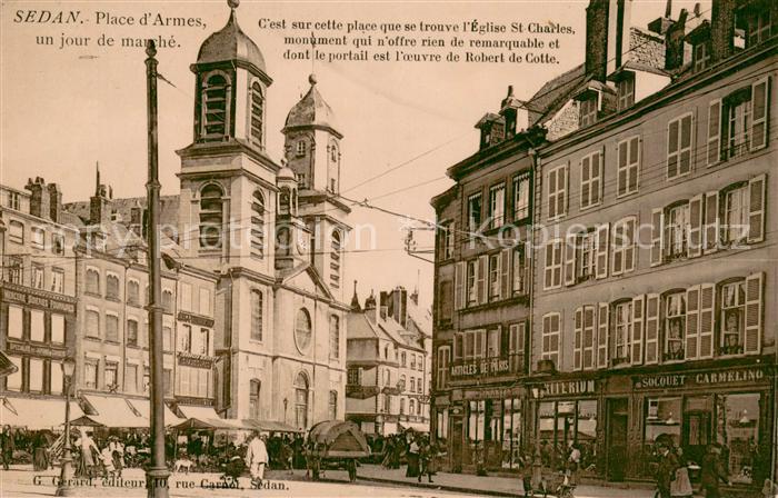 Sedan Ardennes Place d Armes un jour de marché