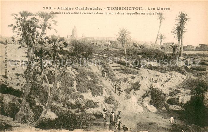 Tombouctou Les Mares Grandes excavations creusées dans le sable Afrique Occident