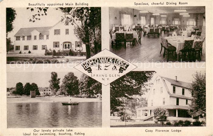 Spring Glen New York Hom-O-Wack Lodge Main Building Dining Room Lake Cozy Floren