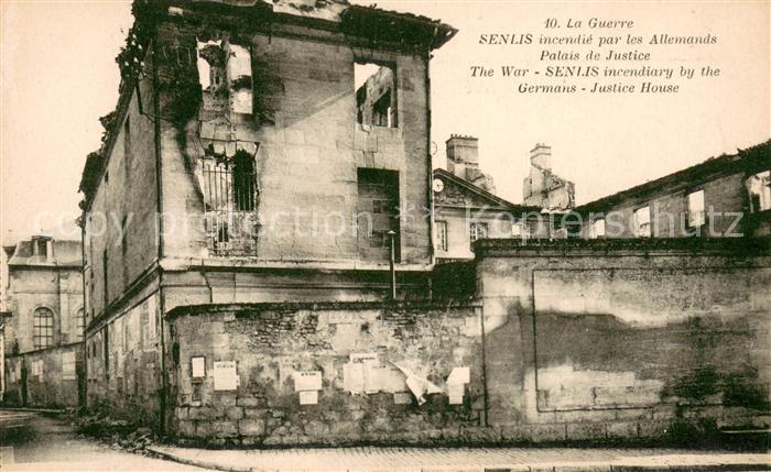 Senlis Oise incendié par les Allemands Palais de Justice Ruines Grande Guerre
