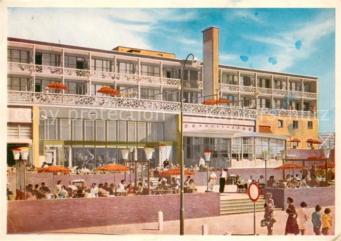 Zandvoort Holland Hotel Bouwes Illustration Kuenstlerkarte
