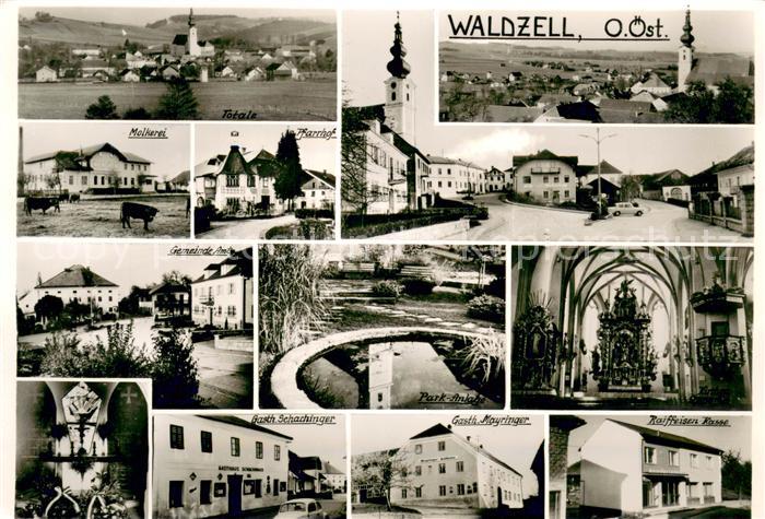 Waldzell Oberoesterreich Teilansichten Gasthoefe Kirche Parkanlagen