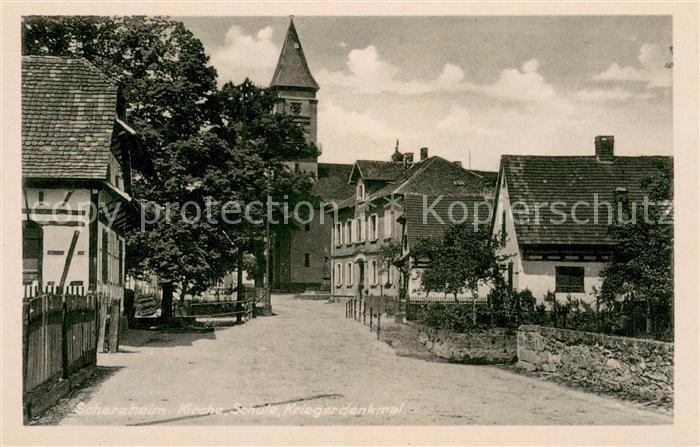 Scherzheim Kirche Schule Kriegerdenkmal
