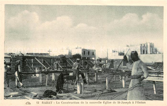 Rabat Marokko Construction de la nouvelle Eglise de Saint Joseph a l'Océan