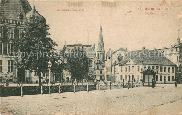 Oldenburg Niedersachsen Oberpostdirektionsgebaeude Partie am Stau
