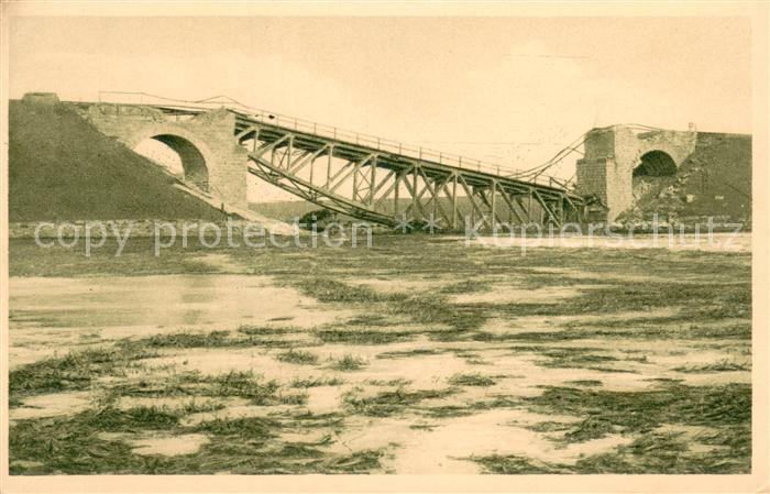 Strypa Gesprengte Eisenbahnbruecke am Strypafluss 1915 Serie Weltkrieg 1914-16