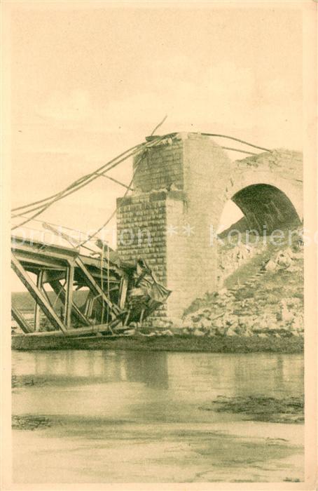 Strypa Gesprengte Eisenbahnbruecke am Strypafluss 1915 Serie Weltkrieg 1914-16