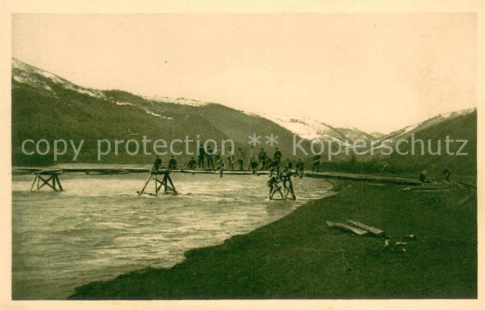 Huszt Chust Ukraine Notbruecke ueber den Fluss Nagyag Maerz 1915 Kriegsschauplat