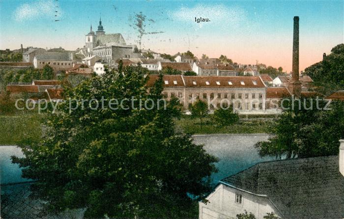 Iglau Jihlava Blick ueber den Fluss zur Kirche