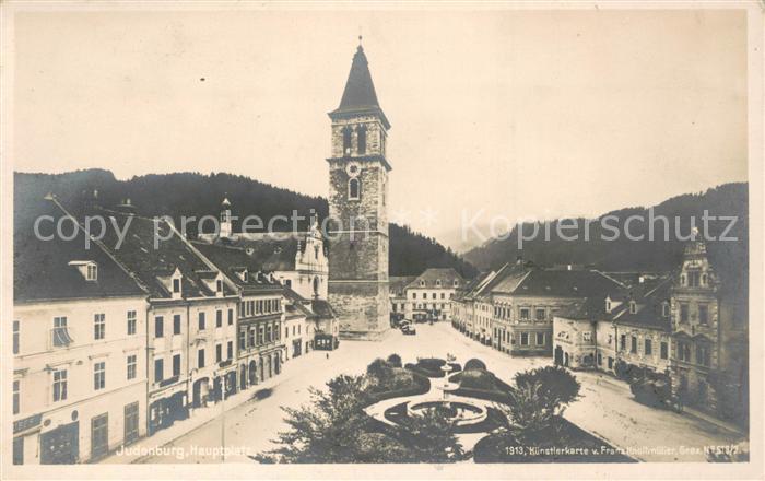 Judenburg Steiermark Hauptplatz Kuenstlerkarte von Franz Knollmueller