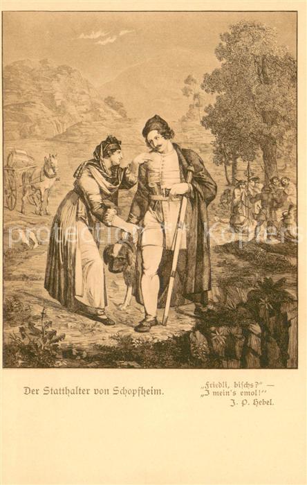 Schopfheim Der Stadthalter von Schopfheim Kuenstlerkarte Hebelpostkarte Nr. 6