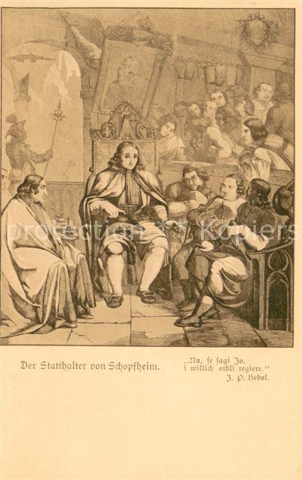 Schopfheim Der Stadthalter von Schopfheim Kuenstlerkarte Hebelpostkarte Nr. 7