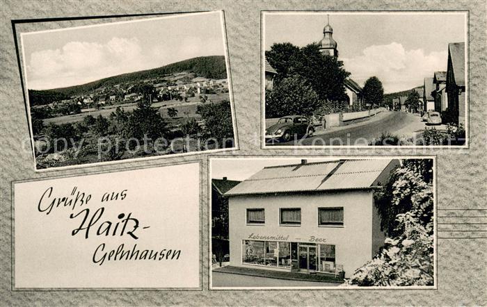 Haitz Panorama Lebensmittelgeschaeft Strassenpartie mit Kirche