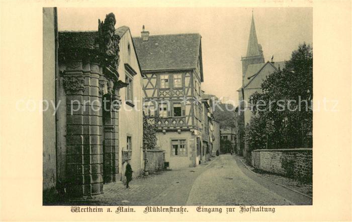 Wertheim Main Muehlenstrasse Eingang zur Hofhaltung Karte der Stiftung fuer Heim