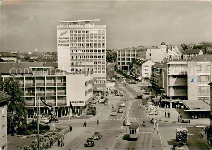 Reutlingen BW Karlsplatz mit Hochhaus