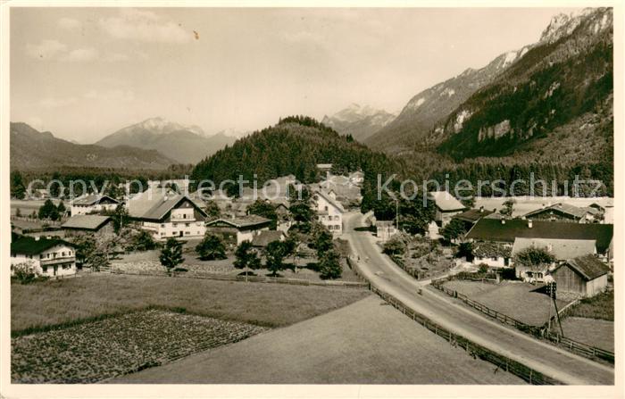 Graswang Ortsansicht mit Gasthaus zum Fischerwirt