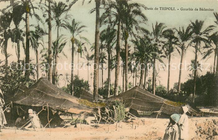 Tripolis Libyen Oasis Gourbis de Bédouins
