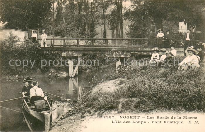 Nogent-sur-Marne Les bords de la Marne Ile des Loups pont rustique