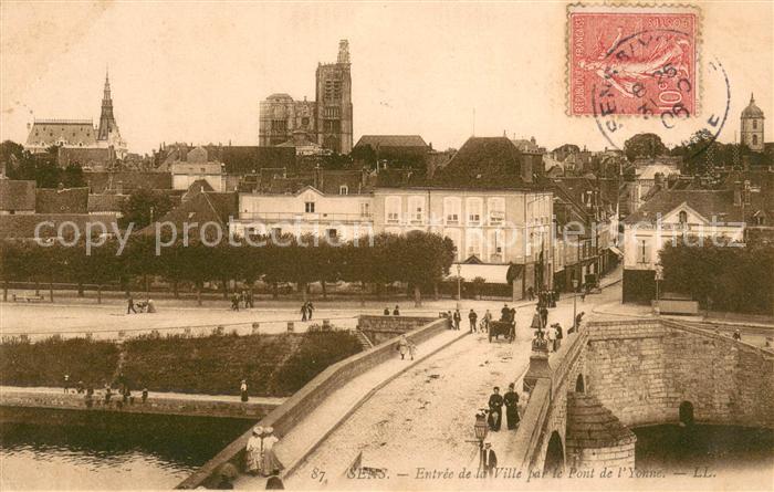 Sens 89 Entrée de la ville par le pont de l'Yonne