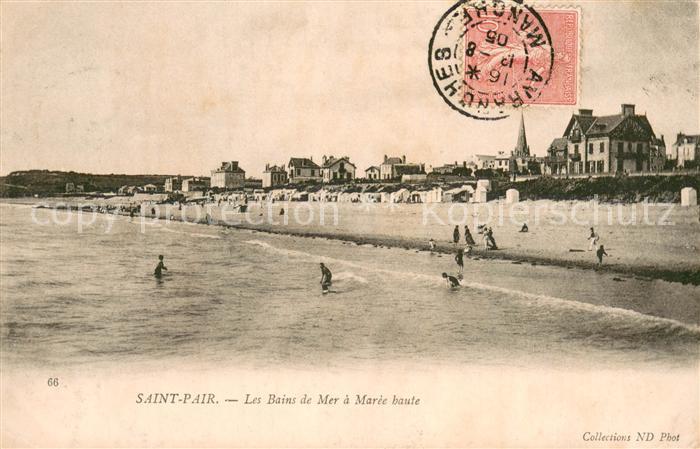 Saint-Pair-sur-Mer Les bains de mer a marée haute
