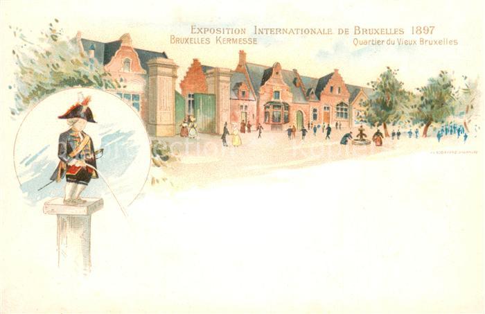 Bruxelles Bruessel Exposition Internationale de 1897 Dessin Kuenstlerkarte