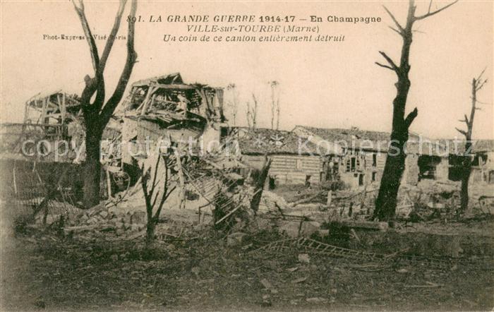 Ville-sur-Tourbe Un coin de ce canton entierement detruit in Grande Guerre 1914-
