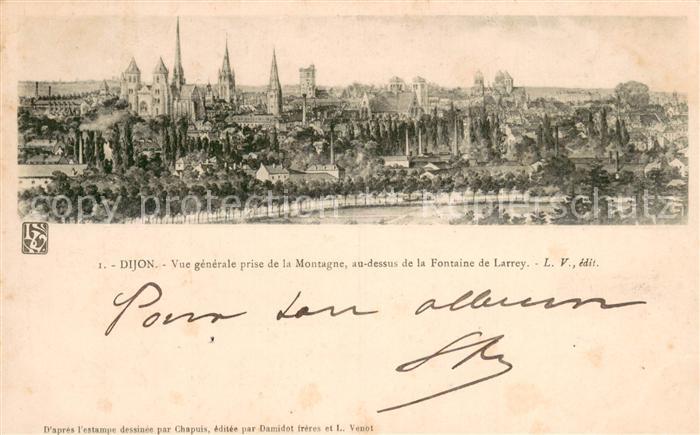 Dijon 21 Vue generale prise de la Montagne au dessus de la Fontaine de Larrey