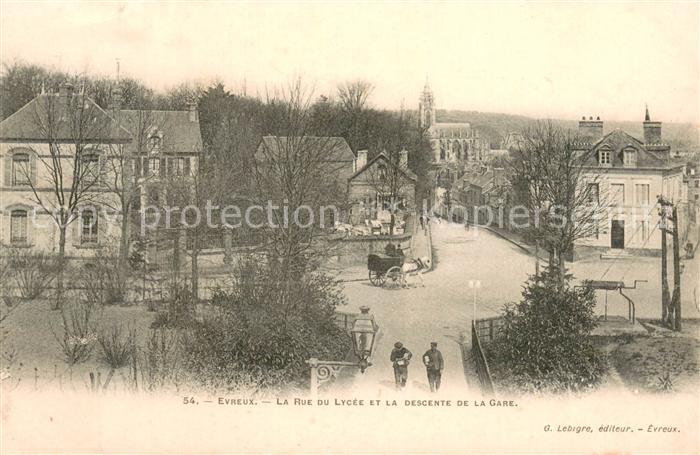 Evreux 27 La Rue du Lycee et la descente de la Gare