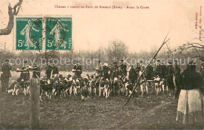 Breteuil 27 Eure Chasses a courre en Foret de Breteuil A