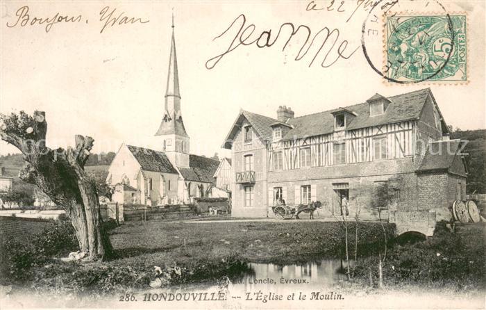 Hondouville Eglise et le Moulin