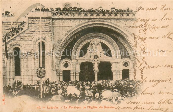 Lourdes Hautes Pyrenees Le Portique de l’Eglise du Rosaire