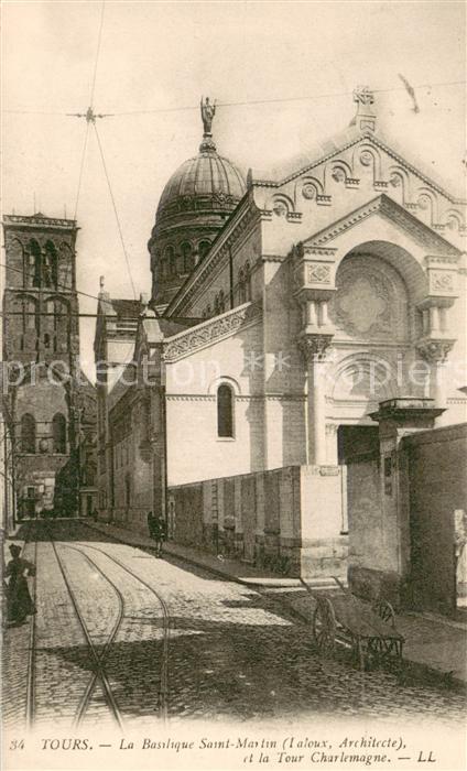 Tours Indre-et-Loire La Basilique Saint Martin et la Tour Charlemagne