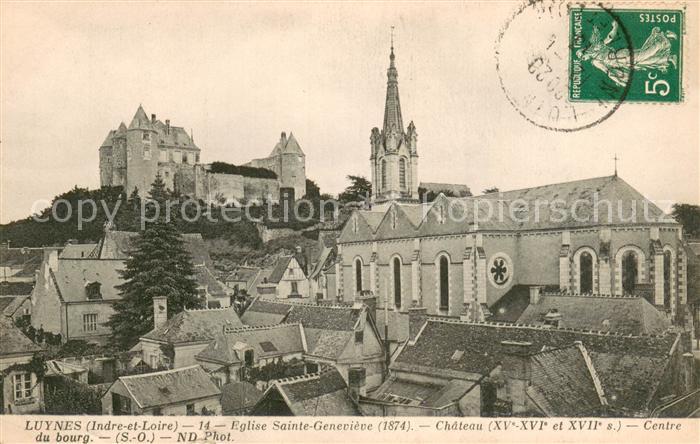 Luynes Indre-et-Loire Eglise Sainte Genevieve Chateau Centre