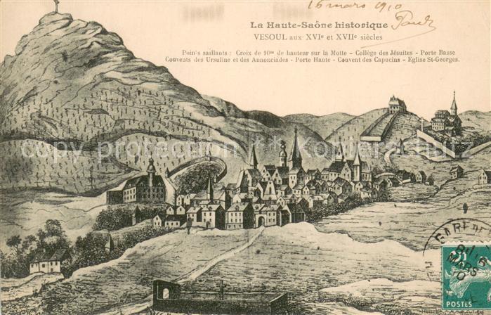 Vesoul Haute Saone College des Jesuites Porte Basse Couvents des Ursuline et des