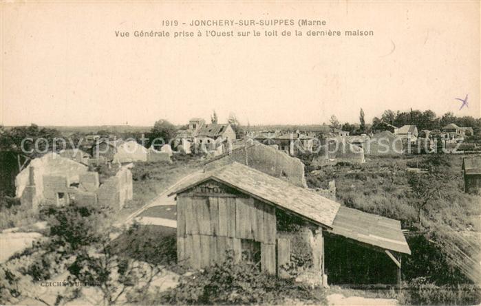 Jonchery-sur-Suippe Vue generale prise a l’Ouest sur le toit de la derniere mais