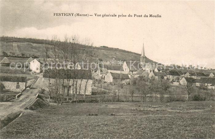 Festigny Marne Vue generale prise du Pont du Moulin