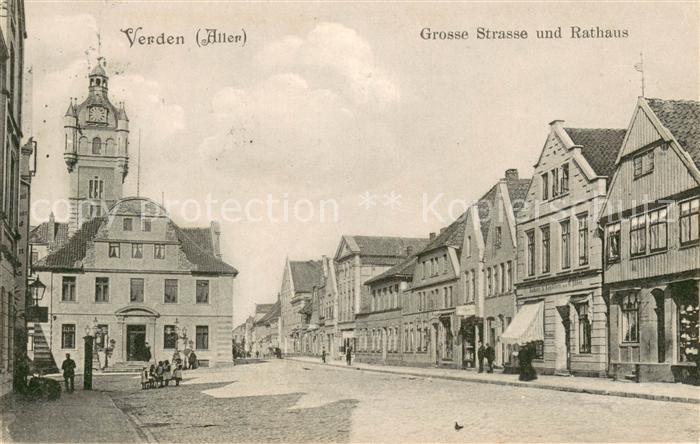 Verden Aller Grosse Strasse und Rathaus