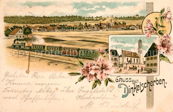 Dinkelscherben Panorama Eisenbahn Kirche