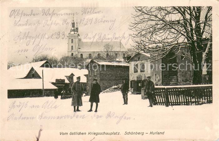 Schoenberg Kurland Ortspartie mit Kirche