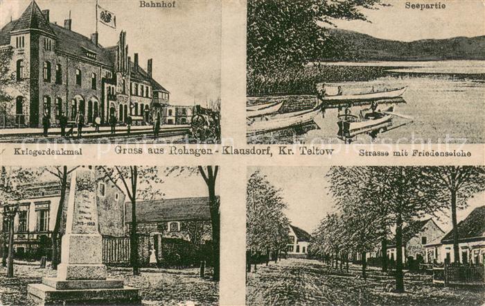 Klausdorf Mellensee Bahnhof Kriegerdenkmal Seepartie Strasse mit Friedenseiche