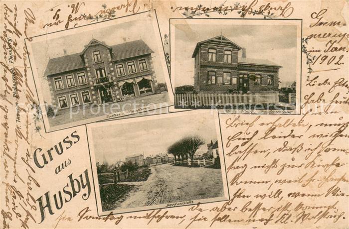 Husby Flensburg Josten Kaufhaus Dorfansicht Buchhandlung Willy Wulff