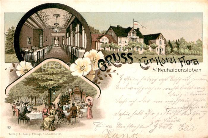 Neuhaldensleben Cur Hotel Flora Gartenterrasse Speisesaal